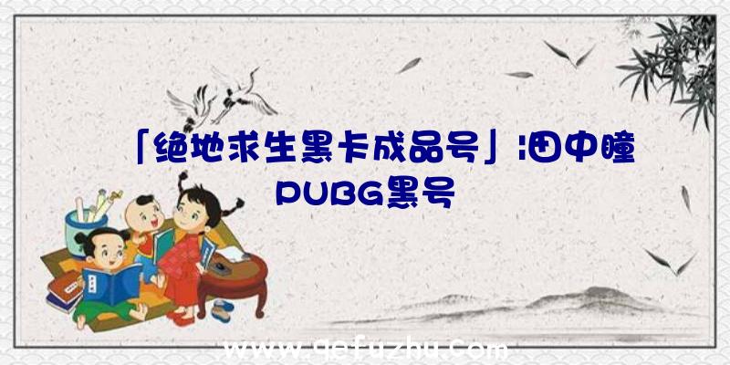 「绝地求生黑卡成品号」|田中瞳PUBG黑号